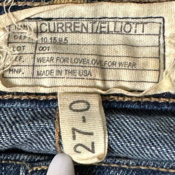 Current Elliot Jeans 27 The Cut Off Crop Stiletto Darkota With Tribal Cuff - Picture 8 of 12